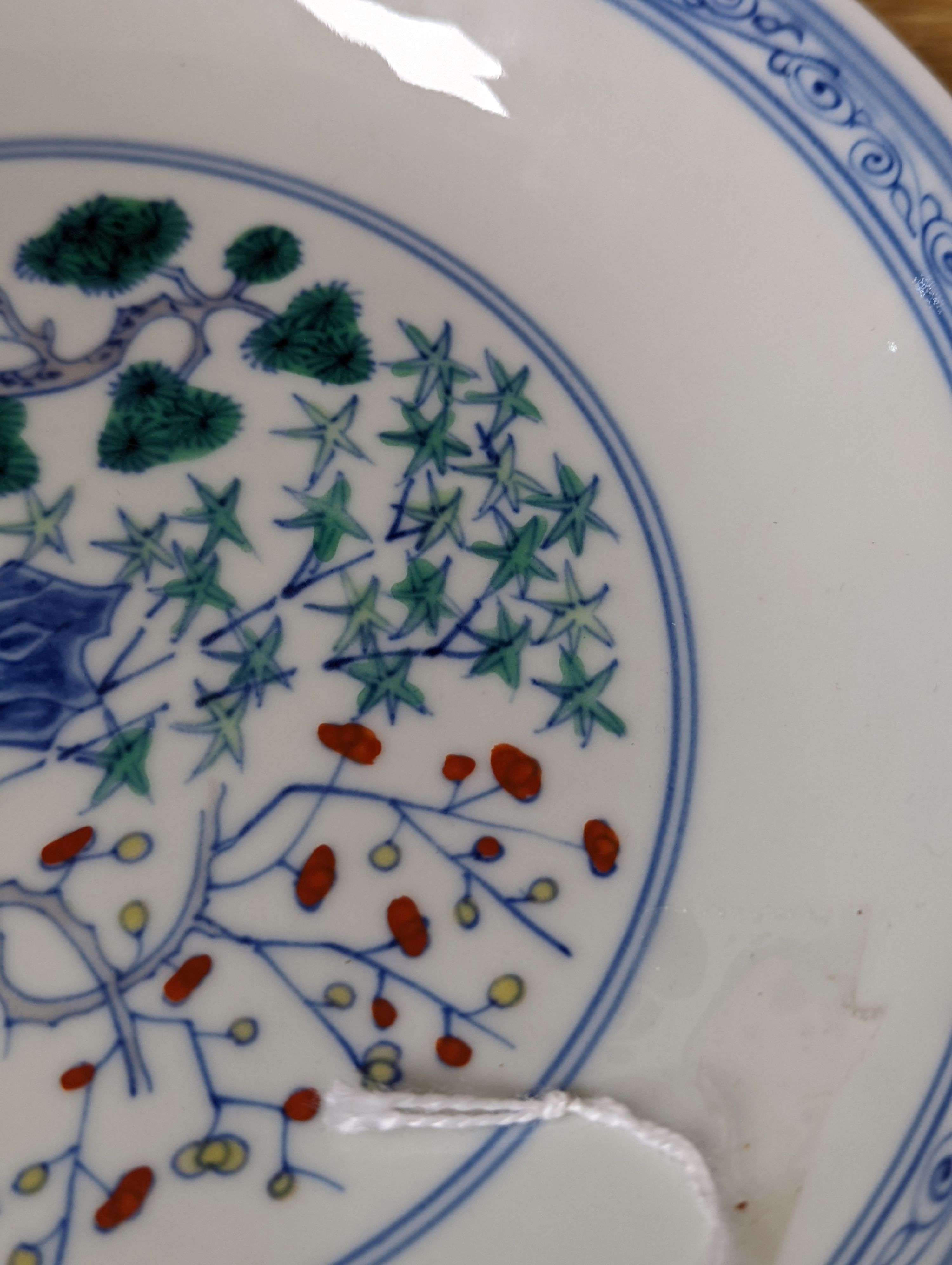 A Chinese doucai dish, Daoguang mark but later, 19cm